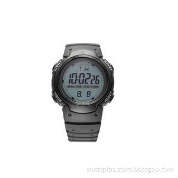 PU Case Anti - shock Black LCD Waterproof Sport Watch / Men